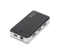 Hub Digitus 7 porte USB 2.0 480 Mbps design nero argento