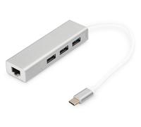 DIGITUS HUB USB-C CON 3 PORTE USB 3.0 + PORTA DI RETE LAN GIGABIT Quantita min. 1