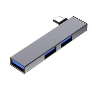 Hub dock di espansione 3 in 1 OTG USB 3.0 tipo C Hub splitter USB da 3.0 a 3 velocità 5.0 Gbps 3 porte compatibile con PC computer portatile(Grey Type C To 3USB)
