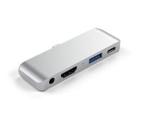 HUB DOCK TYPE C MULTIPORT SILVER HDMI4K-1USBC-1USB3-JACK NEW