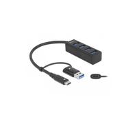 HUB E CONCENTRATORE USB - DELOCK - 63828 - 4 Porte - USB 3.2 Gen 1 - Nero
