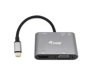 HUB EQUIP USB-C 5 EN 1 HDMI-VGA-USB-AUX-USB PD 100