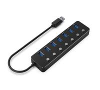 Hub Gembird 7 porte 5000 Mbit/s UHB-U3P7P-01 pulsanti ON/OFF LED