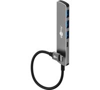 goobay USB C 3.2 - USB A 3.2 / USB C maschio a 1 x USB-C/3 x USB-A, hub compatto per laptop, tablet, smartphone, velocità dati SuperSpeed fino a 5 Gbps, compatibile con Windows/Linux/macOS, 79158