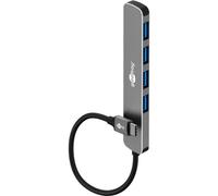goobay USB C 3.2 - USB A 3.2 / USB C maschio a 4 X USB-A, hub compatto per laptop, tablet, smartphone, velocità dati SuperSpeed fino a 5 Gbps, compatibile con Windows/Linux/macOS, 79157