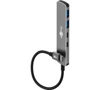 goobay USB C 3.2 - USB A 3.2 / USB C maschio a 2 x USB-C/2 x USB-A, hub compatto per laptop, tablet, smartphone, velocità dati SuperSpeed fino a 5 Gbps, compatibile con Windows/Linux/macOS, 79159