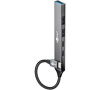 goobay Hub USB 3.2 a 5 porte Slim/USB, multipresa USB, hub USB/Slim USB-C a 3X USB-A e 2 X USB-C Multiport Adapter USB 3.0 Hub / 5 Gbps USB Splitter / 74460
