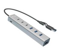 I-Tec Hub 7 porte CAHUBMETAL7 Metallico 5 Gbps USB-C/USB-A