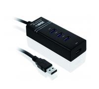 Hub iBOX 4 porte 5000 Mbit/s USB 3.2 Gen 1 IUH3FB con cavo 0,5 m Nero