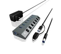 Hub ICY BOX 7 porte USB 5 Gbps IB-HUB1701-C3 alluminio alimentato