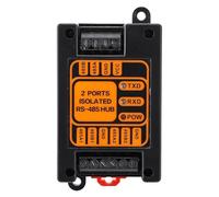 Hub isolato 2 porte RS - 485 industriale con isolamento 2500Vrms e protezione fulmini - Convertitore segnale 1 ingresso 2 uscite, robusto e portatile per bus stella