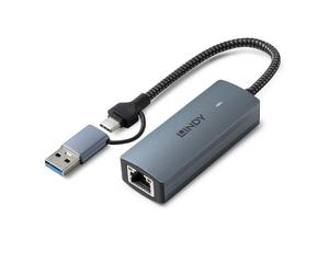 Hub Lindy 1 porta USB-C 5 Gbps modello 43415 con Ethernet e cavo 0,15 m