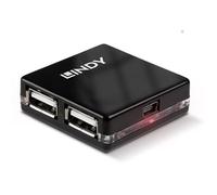 Hub Lindy 4 porte 480 Mbit/s USB 2.0 modello 42742 compatto nero