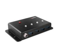 Hub Lindy 4 porte 5000 Mbit/s USB 3.2 Gen 1 43374 Metallo Nero