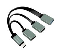 LogiLink UA0315 - Hub USB-C (USB 3.1 Gen1 fino a 5 Gbps) con connettore dritto su 2 USB 2.0 (tipo femmina) + 1 USB 3.0 (tipo A femmina), antracite