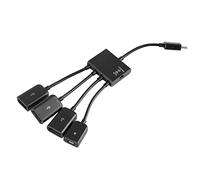 Hub micro USB Mini Hub USB Micro Usb Otg Splitter Micro Usb Con Switch Micro Usb Hub Otg Cavo host di ricarica Convertitore per lettore di schede Porta da microusb a usb 4 Hub OTG nero Hub