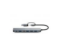 Hub Urban Factory 7 porte 5 Gbit/s MHC70UF USB-A+C alluminio LED