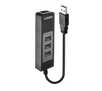 Lindy 43176 hub di interfaccia USB 3.2 Gen 1 (3.1 Gen 1) Type-A 5000 Mbit/s Nero