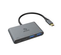 Akasa USB Type-C 4-In-1 Hub 4 Porte USB-C® (USB 3.1) Multiport Hub con spina USB-C, Con porta di ricarica rapida Allumi