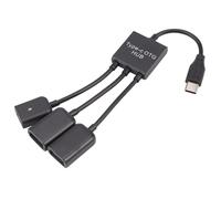 HUB OTG 3 in 1 da USB 3.1 tipo C maschio a 2 doppie USB A 2.0 femmina + Micro-USB femmina