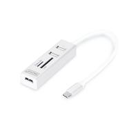 Digitus Hub a 3 porte USB Type-C™ OTG + Lettore di carte