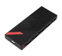 Hub per ventole ARGB, hub ARGB PWM a 10 Porte con Base Magnetica e Alimentazione, per Strisce LED ARGB per Case PC a 10 ventole