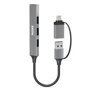 Hub Port Designs 4 porte 5000 Mbit/s modello 900160 cavo 0,1 m alluminio argento