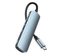 Hub Porta USB C, Adattatore USB C per Computer con 6 Porte, Dispositivo 6-in-1 Portatile per Riunioni Creatori di Contenuti Appassionati di Tecnologia e Aule