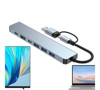 Hub porta USB C, docking station di tipo C, Adattatore per laptop multiporta, Splitter multiporta USB C ad alta velocità da 5 Gbps Dongle USB C 7 in 1 per dispositivi USB C portatili
