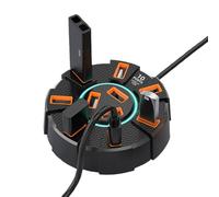 Hub porta USB per computer, hub USB a 10 porte con interruttori individuali, docking station 4K, miglioramento 'efficienza, trasmissione rapida dei dati, 8,9 x 8,9 x 2,5 cm, nero, bianco, per