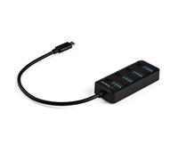 Startech Usb C/a 4 Port Individual On/off Switches Hub One Size Black