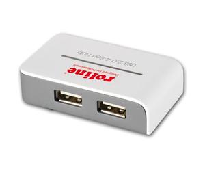 Hub Roline 4 porte USB 2.0 alimentato 0,5 m grigio bianco