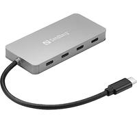 SANDBERG 136-41 - Hub USB 3.1 a 4 porte USB-C, alluminio, cavo USB-C.