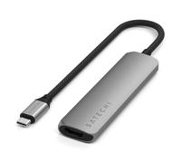 SATECHI - Hub Usb-c Slim Multiport 4-in-1 4k Power Delivery 100w, Grigio