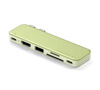 SATECHI Snap Hub USB-C 6 en 2 per MacBook Neo con Doppio Connettore Integrato, HDMI 4K@60Hz, Ricarica PD 45W, Lettori SD/microSD, USB-A e Porta USB-C 5Gbps - Giallo Agrume