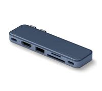 SATECHI Snap Hub USB-C 6 en 2 per MacBook Neo con Doppio Connettore Integrato, HDMI 4K@60Hz, Ricarica PD 45W, Lettori SD/microSD, USB-A e Porta USB-C 5Gbps - Indaco