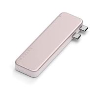 SATECHI Snap Hub USB-C 6 en 2 per MacBook Neo con Doppio Connettore Integrato, HDMI 4K@60Hz, Ricarica PD 45W, Lettori SD/microSD, USB-A e Porta USB-C 5Gbps - Rosa Pastello