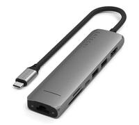 SATECHI Adattatore USB-C Hub Multiport 7 in 1 USB-C con 4K HDMI, 100W PD, 2 porte dati USB 3.2, Ethernet, lettore di schede Micro/SD per MacBook, Windows - Space Grey