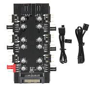 Hub séparateur à 6 voies, carte d’extension pour la commande de ventilateurs PWM et de lumières ARGB, régulation de vitesse PWM à 4 broches avec prolongateur ARGB à 3 broches pour (interfaccia SATA)