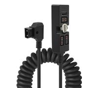 Hub splitter D-Tap maschio a 3 porte D-Tap femmina, con uscita USB e indicatore luminoso e supporto per impianto di montaggio da 1/4", compatibile con batteria V-Mount/Gold, ARRI, RED, SmallHD