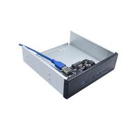 HUB Splitter USB 3.0 A 4 Porte PCI-e da 1x A 4 Porte USB 3.0, Alloggiamento per Floppy Disk, Pannello Frontale per Case Desktop/Tower di PC.