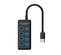 Hub splitter USB 3.0 con porte USB multiple, interruttore separato e spie LED di avviso, hub alimentato a 4 porte USB per trasferimento dati