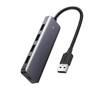 UGREEN CM219-50985B - Hub USB 3.0 a 4 porte con alimentazione micro USB, colore: Grigio