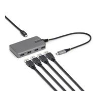 StarTech.com Hub USB-C 4 Porte USB-A 5Gbps, Alimentazione da Bus con Ingresso USB C Ausiliario, Cavo Type-C da 30 cm, Hub Portatile per PC