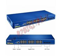 HUB SWITCH TEG3224P TENDA 24 + 4 PORTE FIBRA ETHERNET SDOPPIATORE GIGA LAN RACK