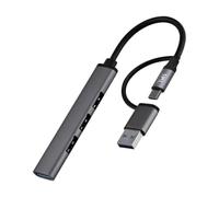 Hub TnB 4 porte 5 Gbps HUBSLIM4 USB-A USB-C ultrapiatto alluminio
