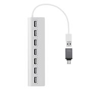 Hub USB T nB USB A Alluminio a 7 X USB A Bianco e Grigio - Nouvo