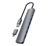 Hub TnB 7 porte USB 3.0 Alluminio modello HUBUSB7ALU3 con adattatore USB-C