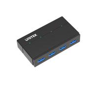 Hub Unitek 4 porte 5000 Mbit/s USB 3.2 Gen 1 modello Y-HB03001 con adattatore