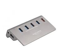 DeLOCK Hub USB 3.2 Gen 2 10 Gbps 64182 – 5 porte (4x USB-A + porta di ricarica) Grigio